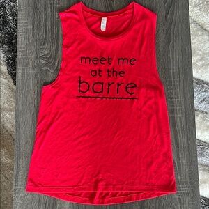 Red Sleeveless Graphic Tank Top